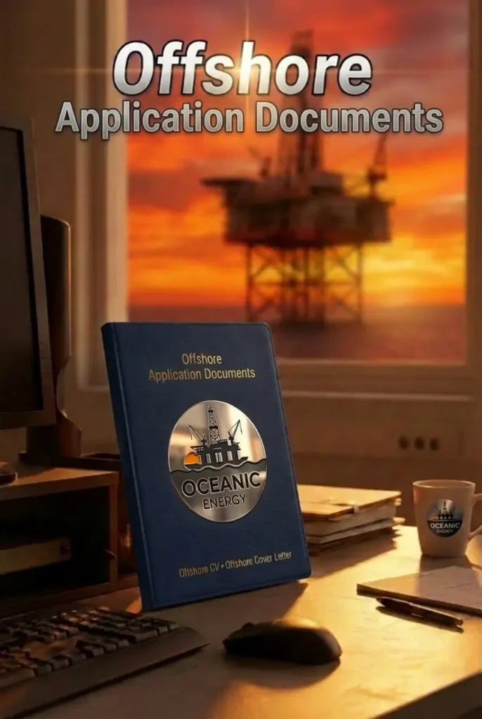 Our offshore application documents on a desk of a office